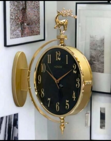 Vintage Clock Handcrafted Double Side Roman Number Finish Railway Station Analog Clock, 12 Inches