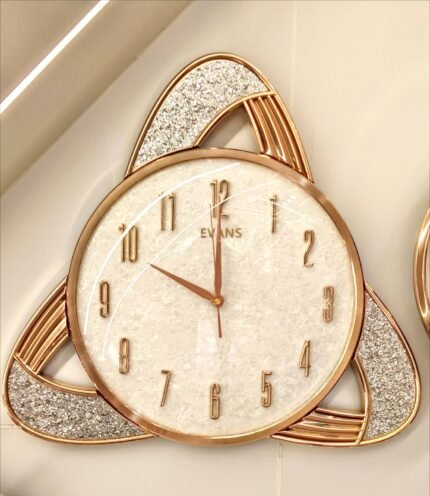 Evans Rose Gold Triquetra Glitter Designer Wall Clock