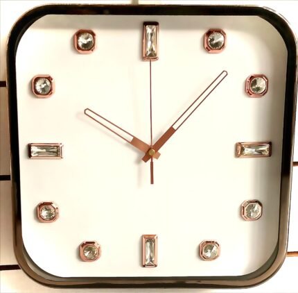 Elegant Vertical Peacock Tail Metal Wall Clock (Model 2284)