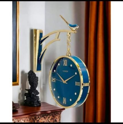 Vintage Clock Handcrafted Double Side Roman Number Finish Railway Station Analog Clock, 12 Inches