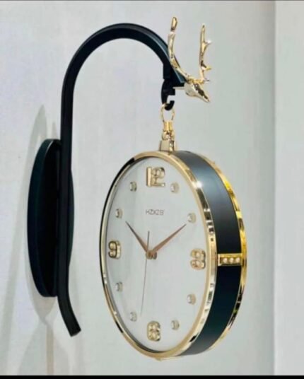 Vintage Clock Handcrafted Double Side Roman Number Finish Railway Station Analog Clock, 12 Inches