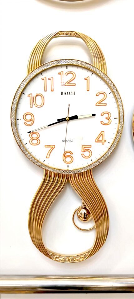 "Golden time, gracefully kept. This BAOLI Quartz is more than a clock; it's a statement." "Where every minute is framed in gold. A timeless piece of art."