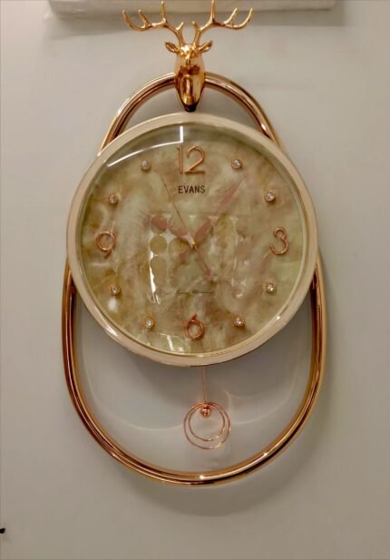 Evans Luxury Golden Deer Pendulum Wall ClockElevate your home decor with this exquisite Evans wall clock,