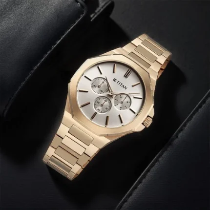 Titan Neo Multifunction Gold Men's Watch (With Octagonal Bezel)
