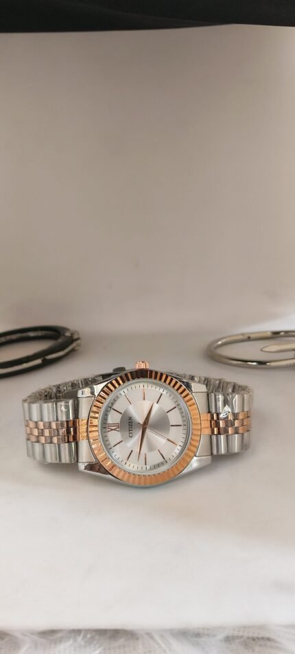 Citizen Two-Tone Quartz Watch with Fluted Bezel & Jubilee Bracelet