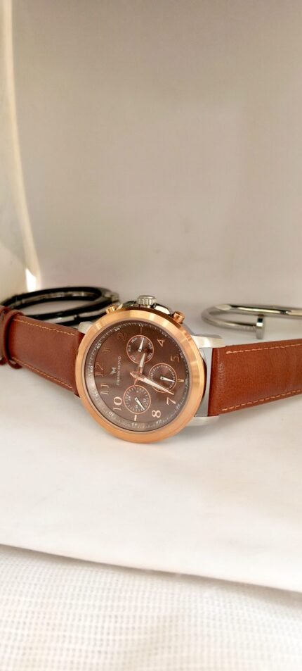 Frank Mond Men's Rose Gold & Brown Multifunction Analog Watch