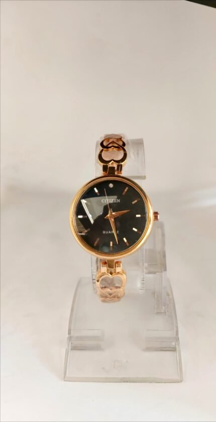 Citizen Women's Rose Gold "Heart-Link" Quartz Watch with Black Dial& white dial