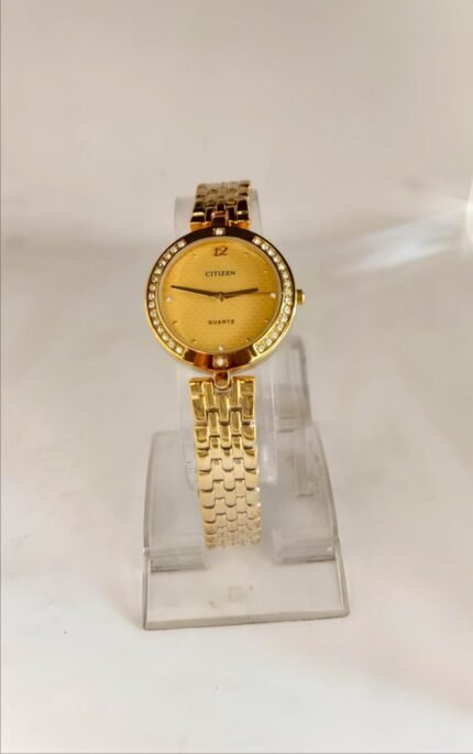 Citizen Women's Gold-Tone Quartz Dress Watch with Crystal Bezel