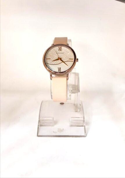 Frank Mond Women's Rose Gold Analog Watch with Blush Pink Strap & Designer Dial