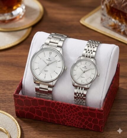 V9 Collection Silver Couple Watch Gift Set