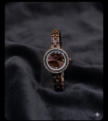 Designo Luxe Rose Gold-Tone Diamond-Encrusted Women’s Bracelet Watch